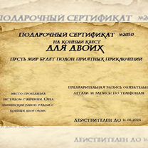 Сертификат на прогулку верхом, Казань