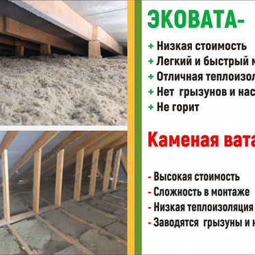 Утепление дома эковатой, стен, потолков